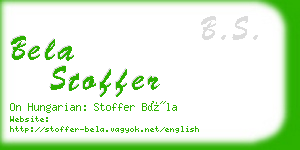 bela stoffer business card